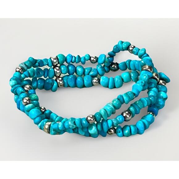 Carolyn Pollack Relios Vintage Turquoise & 925 Bead Coil Wrap Bracelet - Picture 9 of 11